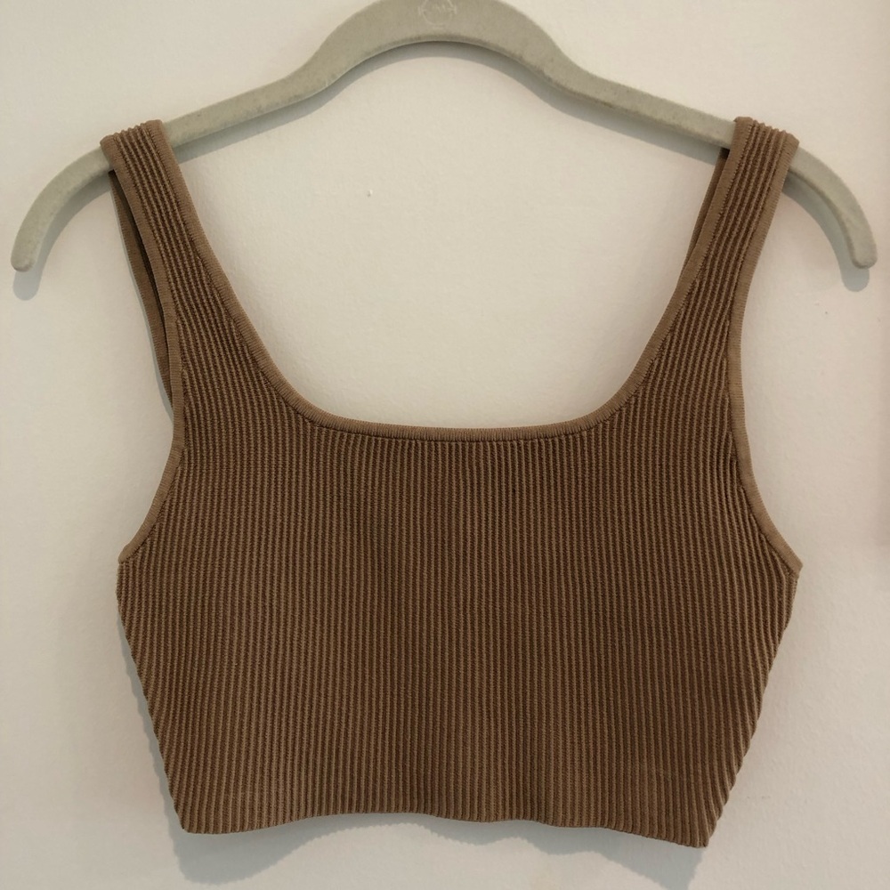 Babaton Ribbed Tan Tank Top
